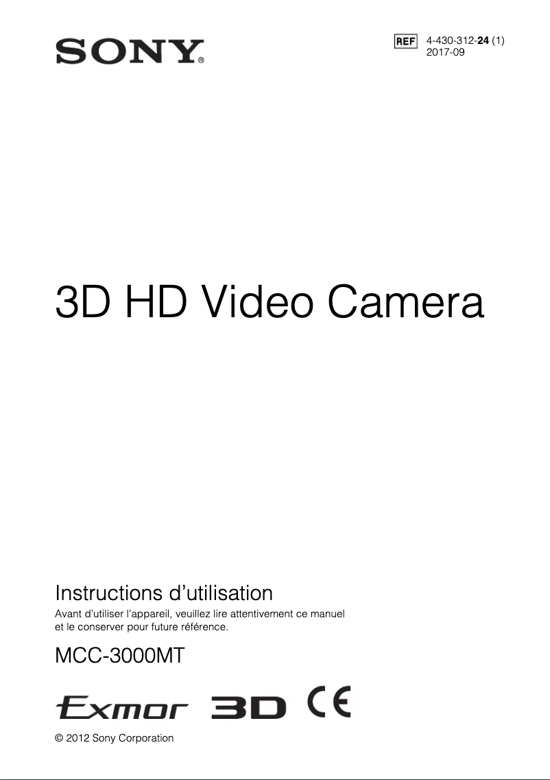 Página 1 del manual Manual de usuario Sony MCC-3000MT