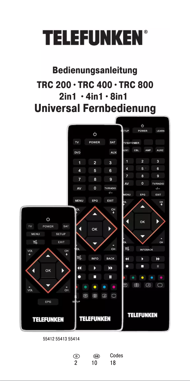 Page 1 de la notice Manuel utilisateur Telefunken TRC 200