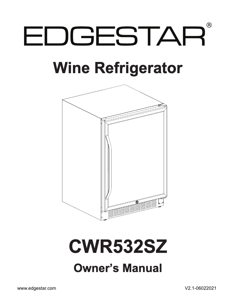 Page 1 de la notice Manuel utilisateur EdgeStar CWR532SZ