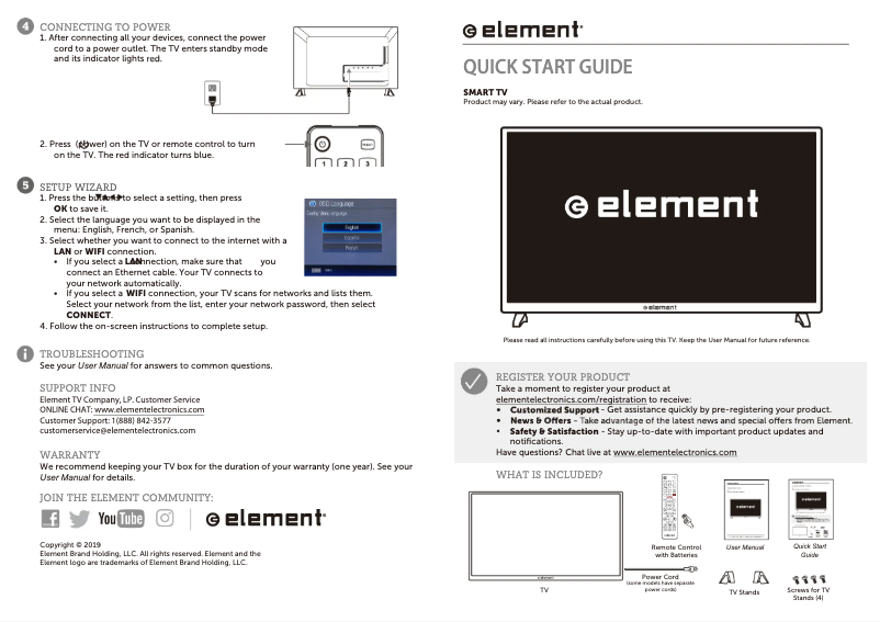 Page 1 de la notice Guide de démarrage rapide Element ELST4017