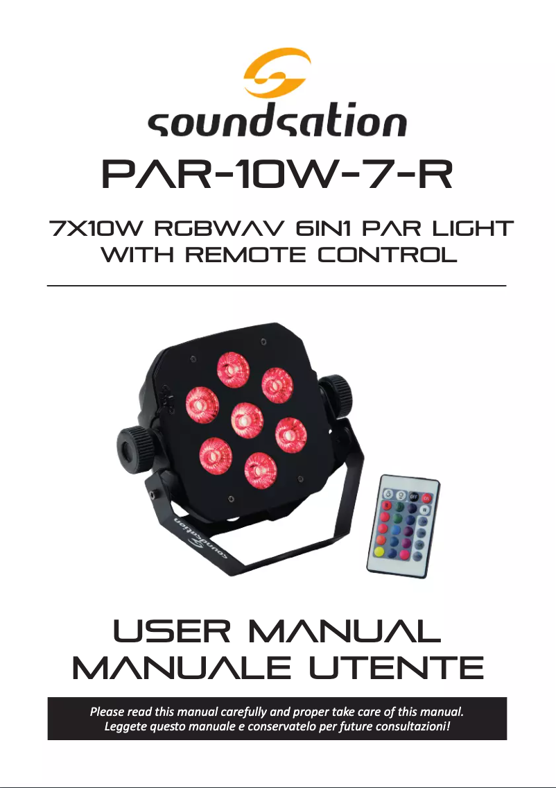 Page 1 de la notice Manuel utilisateur Soundsation PAR-10Z-7-R