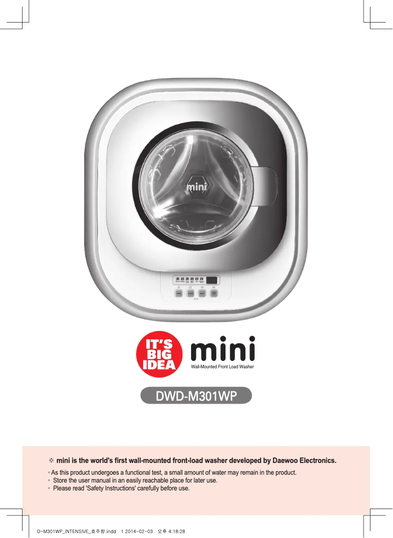 Page n°1 - Manuel utilisateur Daewoo DWD-M301WP Mini