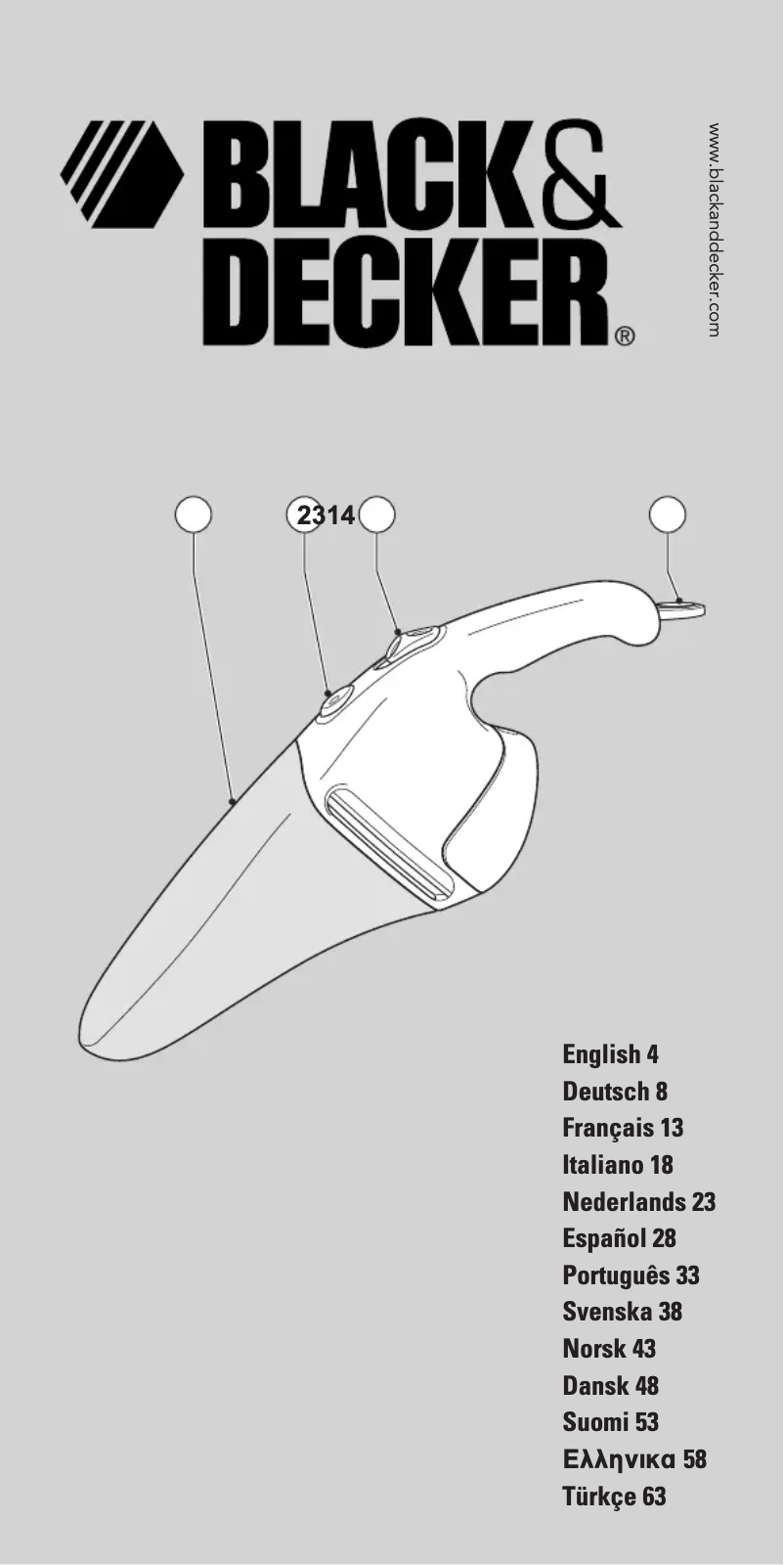 Image de la première page du manuel de l'appareil Dustbuster WV4850