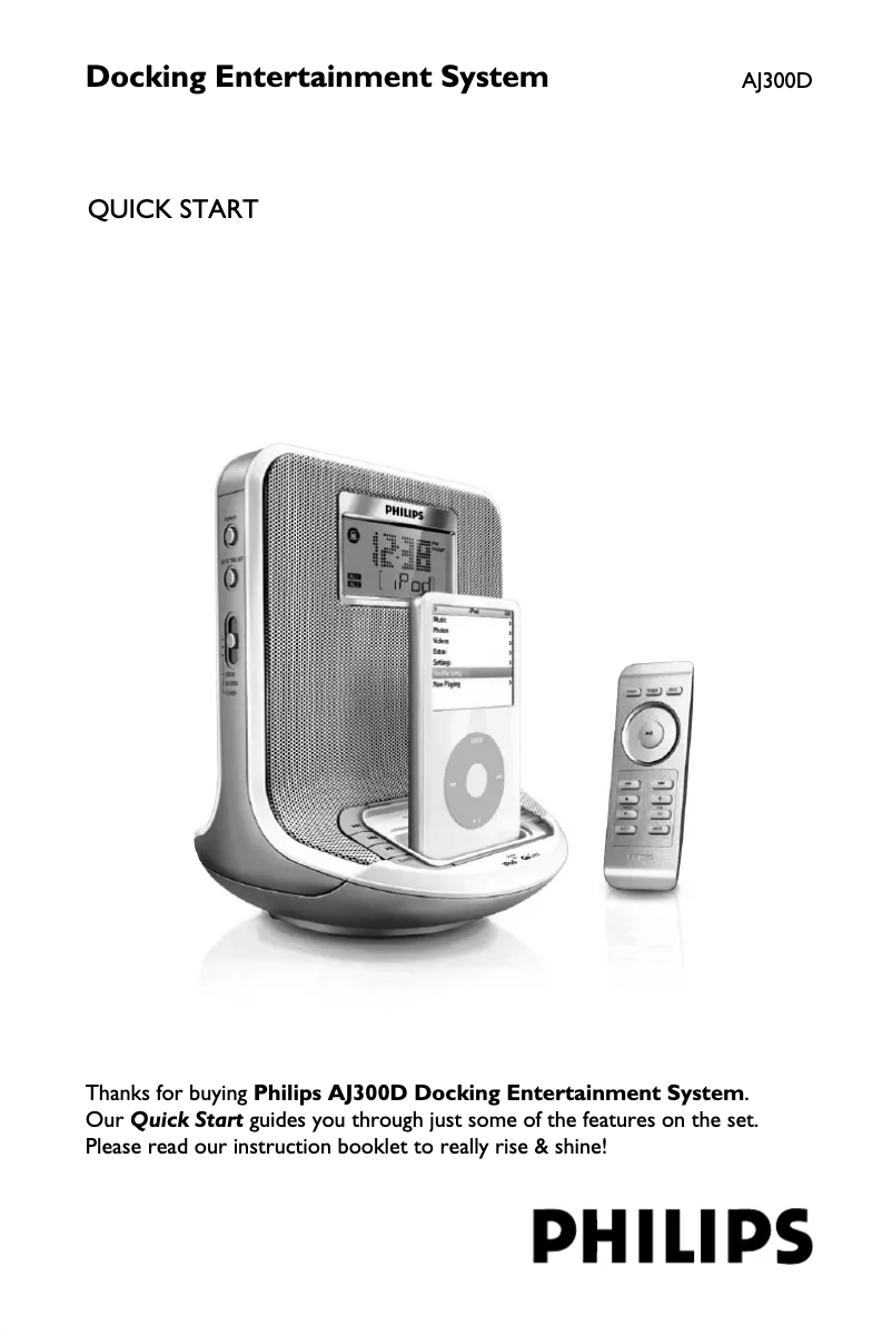 Página 1 del manual Guía de inicio rápido Philips AJ300D