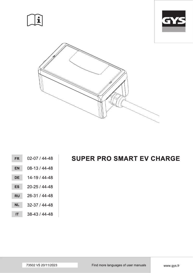 Página 1 del manual Manual de usuario GYS Super Pro Smart