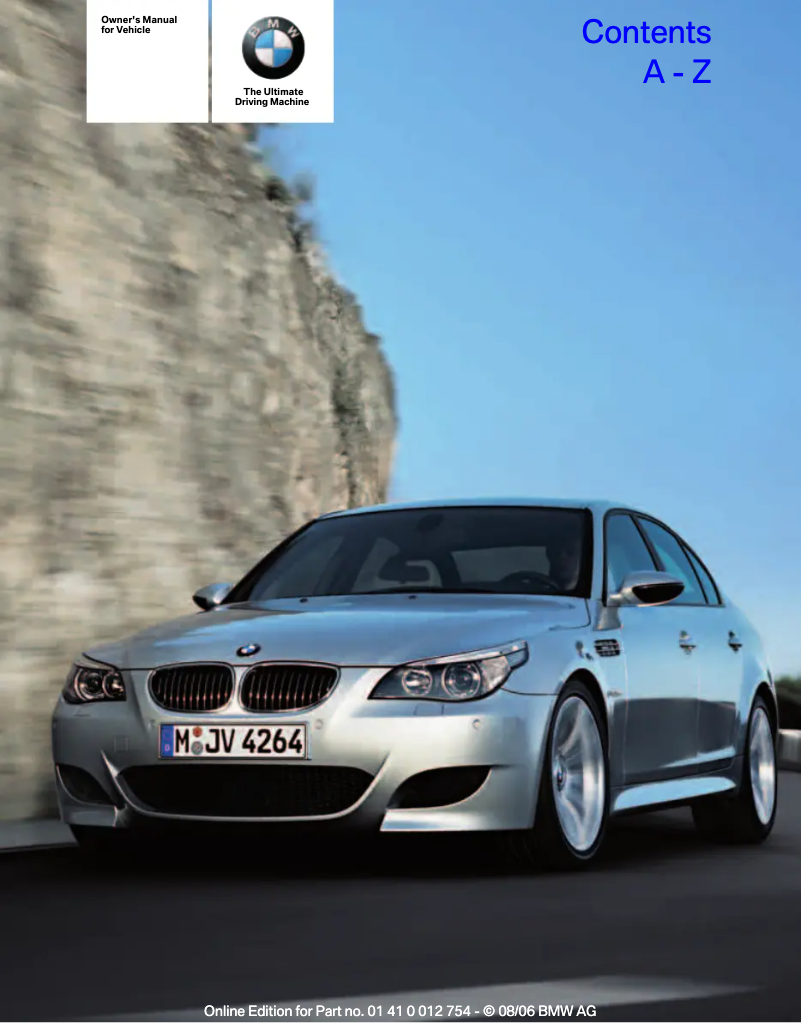 Page 1 de la notice Manuel utilisateur BMW 5 Series (2007)