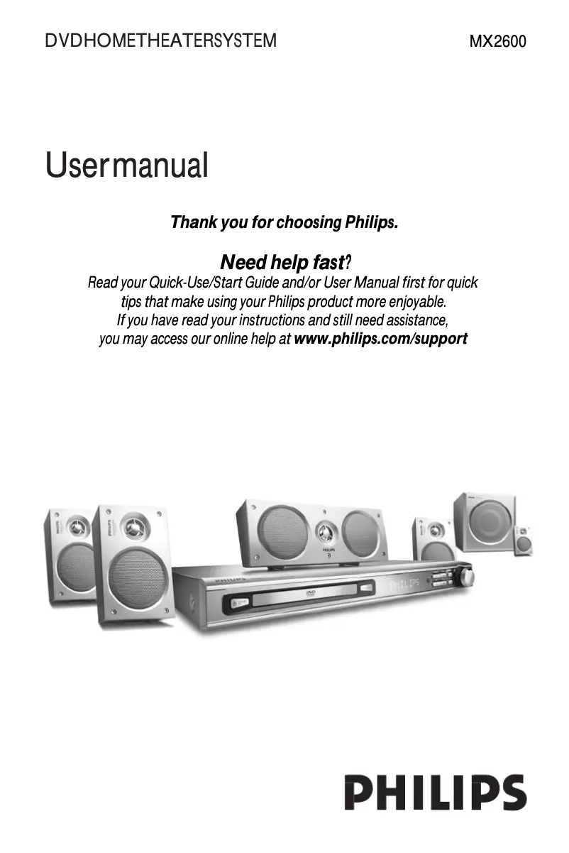 Page n°1 - Manuel utilisateur Philips MX2600