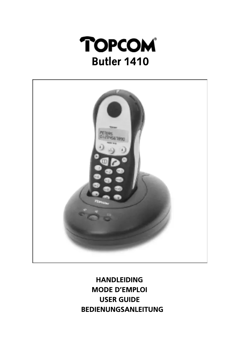 Page n°1 - Manuel utilisateur Topcom Butler 1410