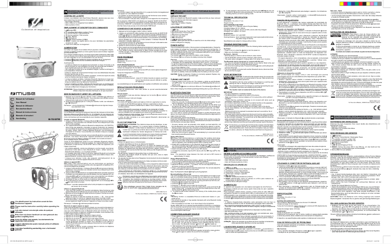 Página 1 del manual Manual de usuario Muse M-750 BTW