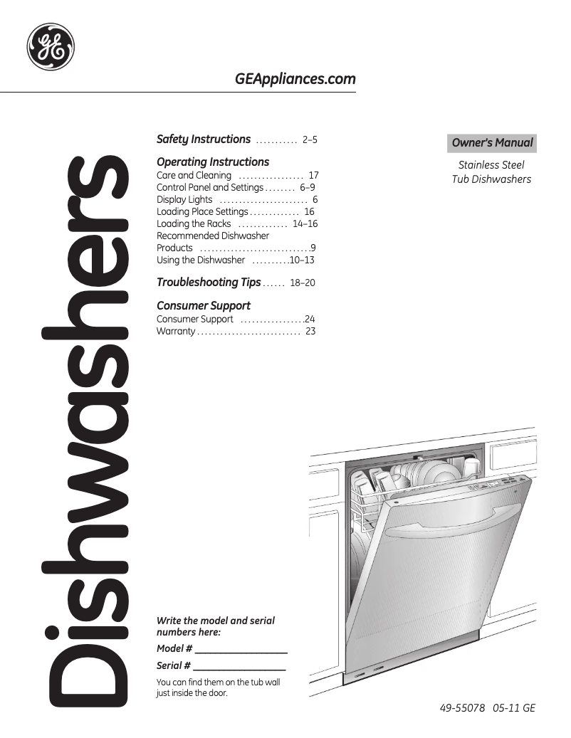 Page 1 de la notice Mode d'emploi GE GDWF100VBB