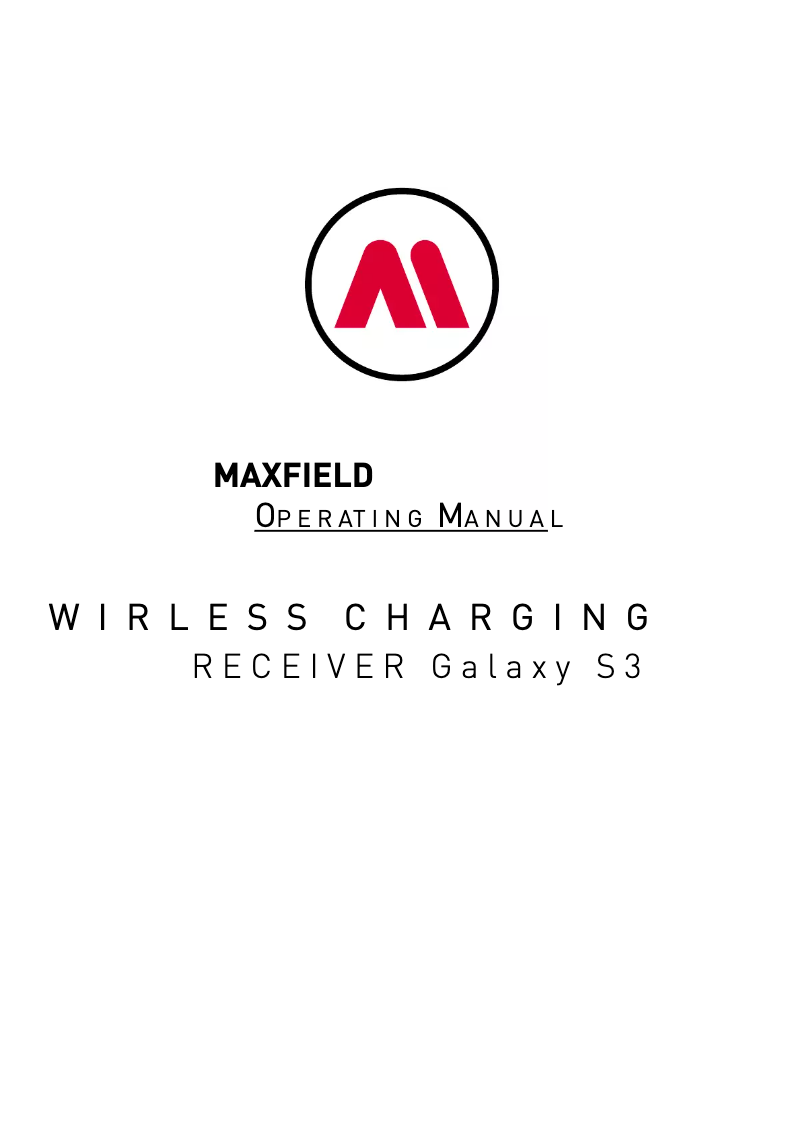 Page n°1 - Manuel utilisateur Maxfield Wireless Charging Receiver