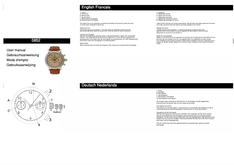 Image de la première page du manuel de l'appareil 0852