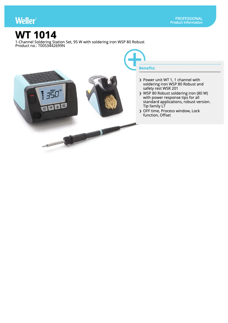 Page n°1 - Fiche technique Weller WT 1014