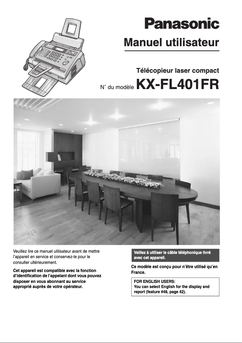 Image de la première page du manuel de l'appareil KX-FL401FR