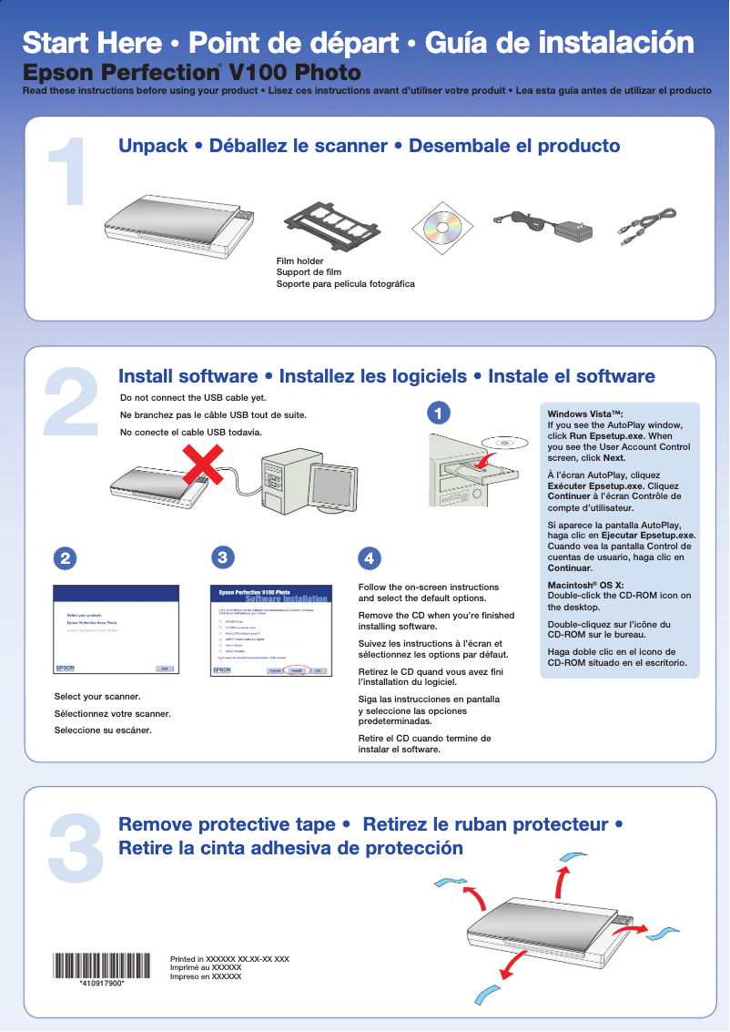 Página 1 del manual Manual de usuario Epson Perfection V100 Photo