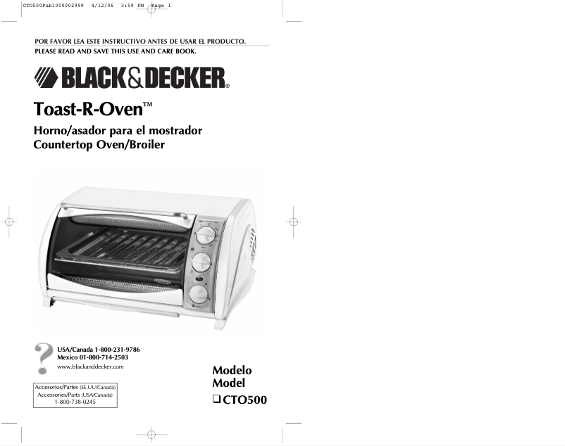 Page 1 de la notice Manuel utilisateur Black & Decker CTO500