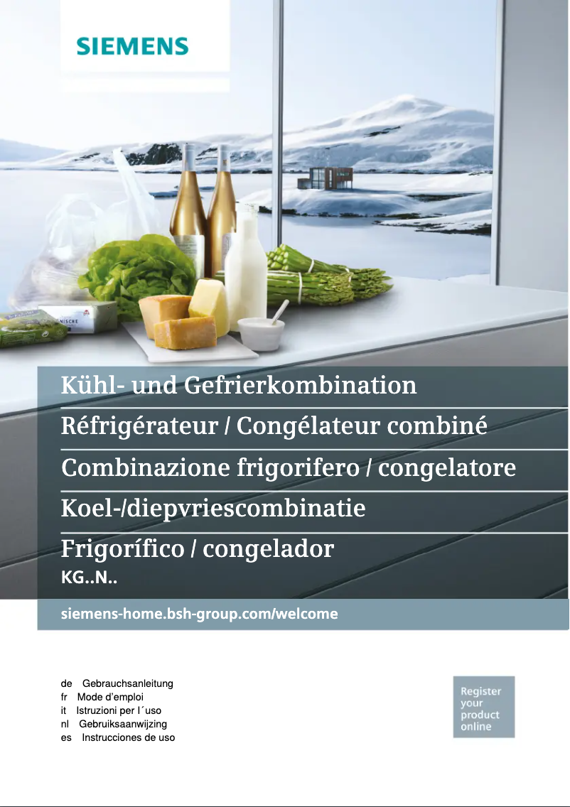 Page 1 de la notice Manuel utilisateur Siemens KG39NAI4P