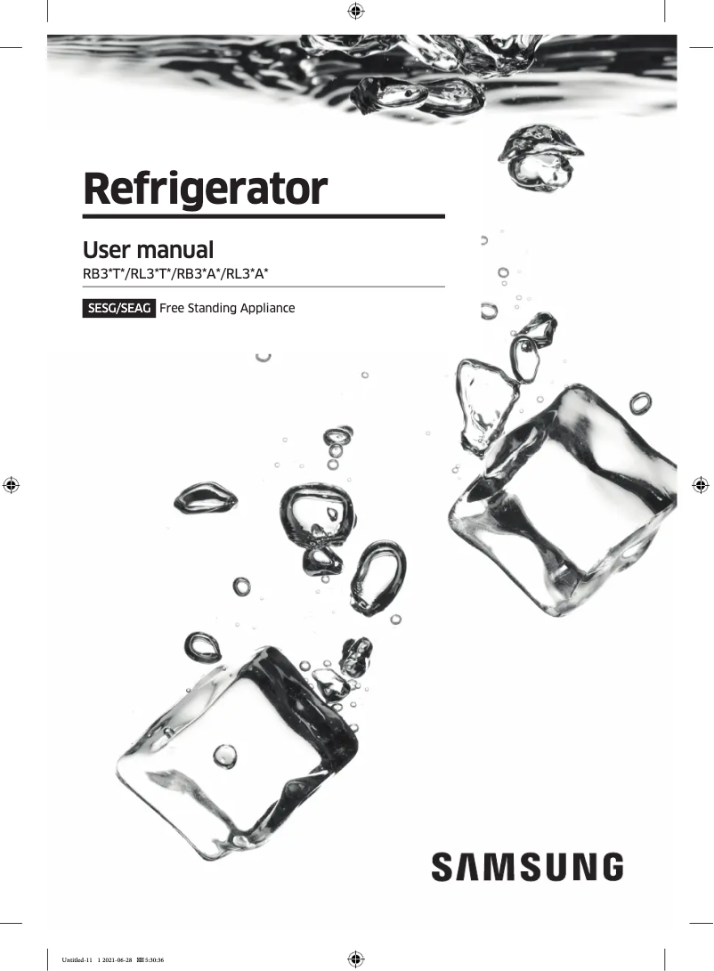 Page n°1 - Manuel utilisateur Samsung RB38T635ES9