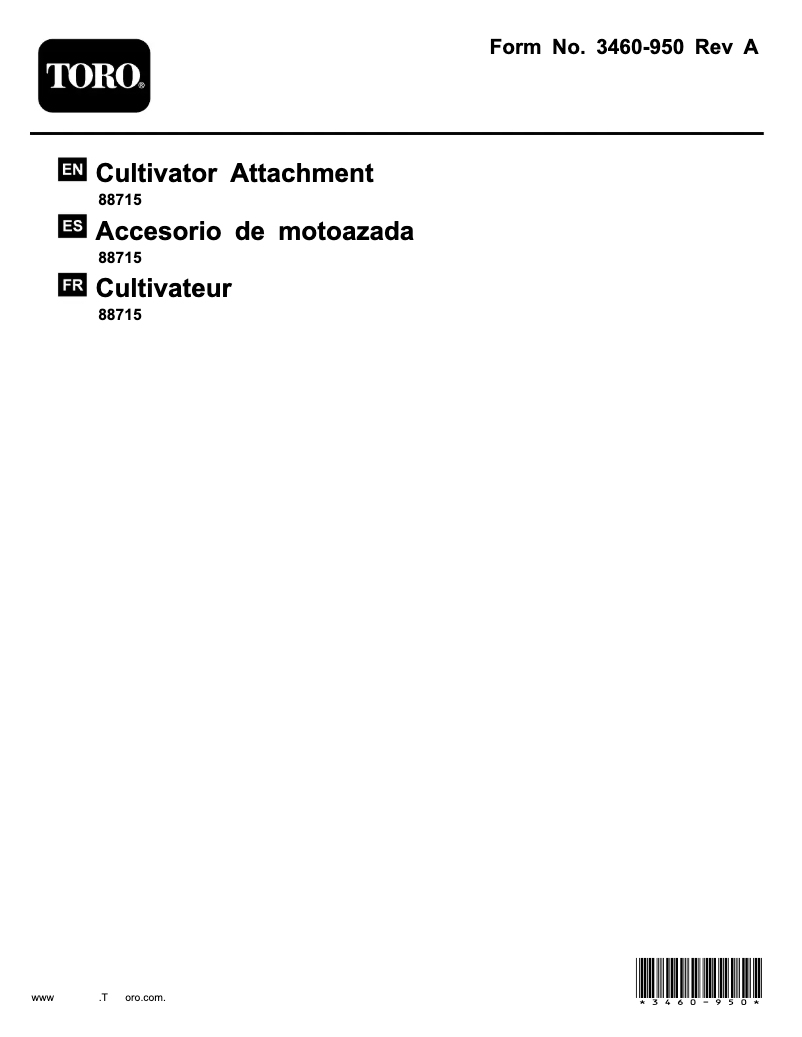 Página 1 del manual Manual de usuario Toro 88715