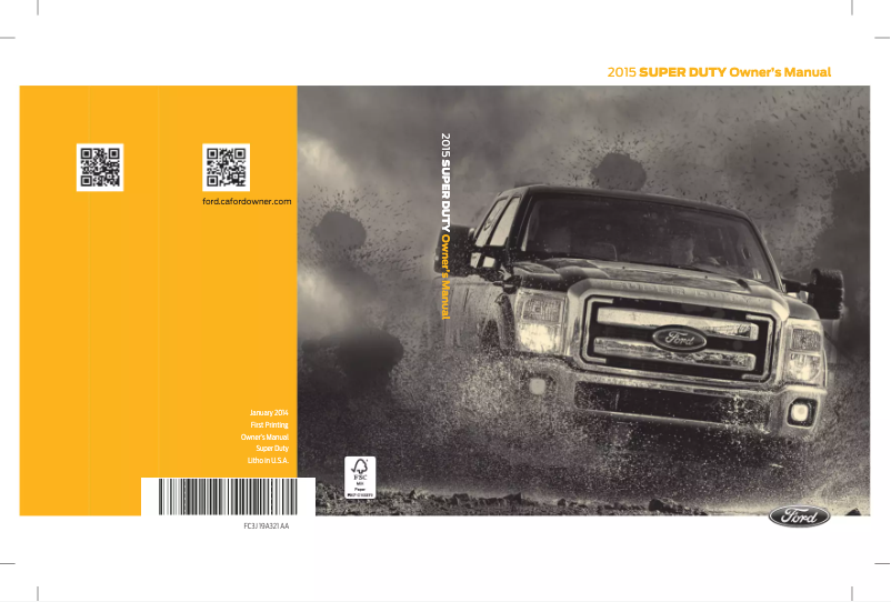 Page n°1 - Manuel utilisateur Ford F-250 (2015)