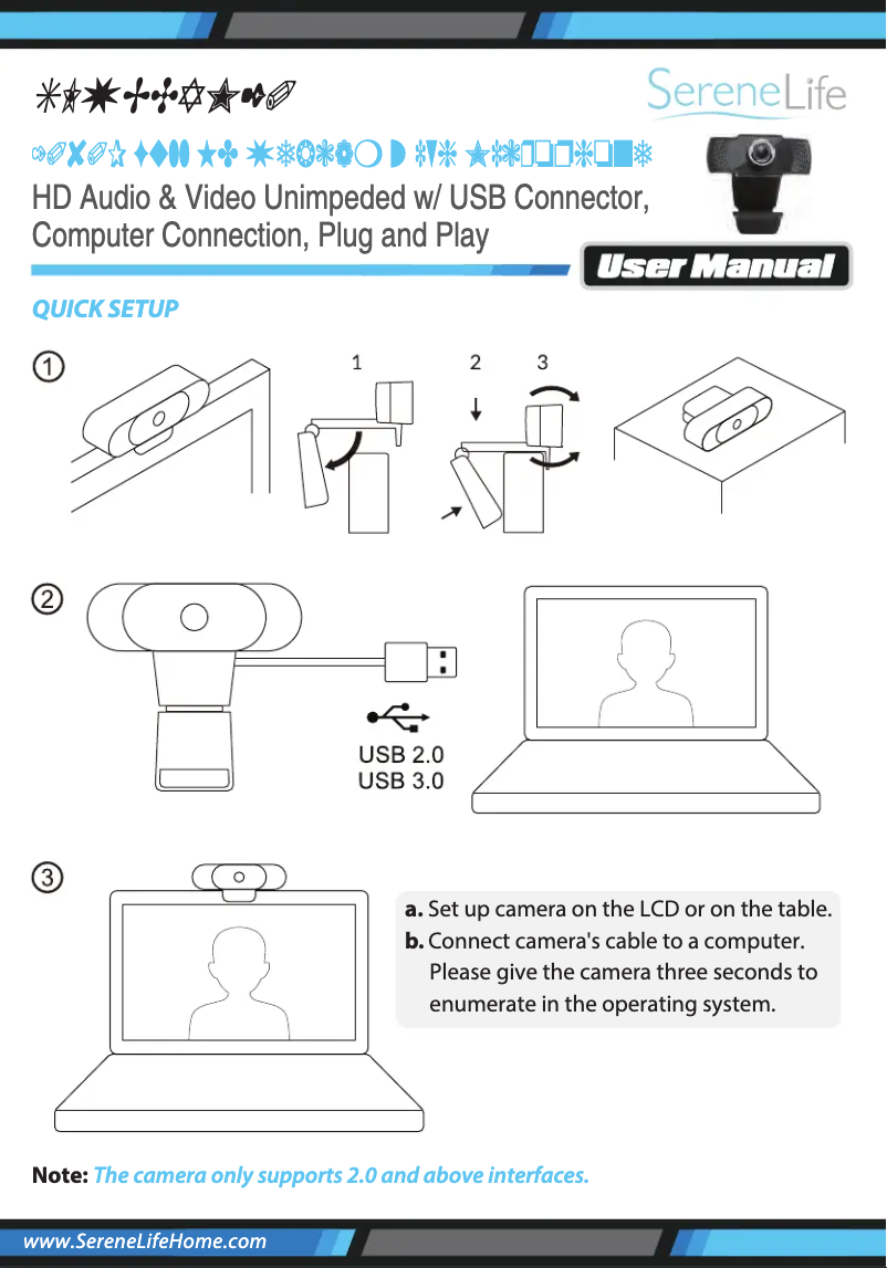 Página 1 del manual Manual de usuario SereneLife SLWBCAM20.5