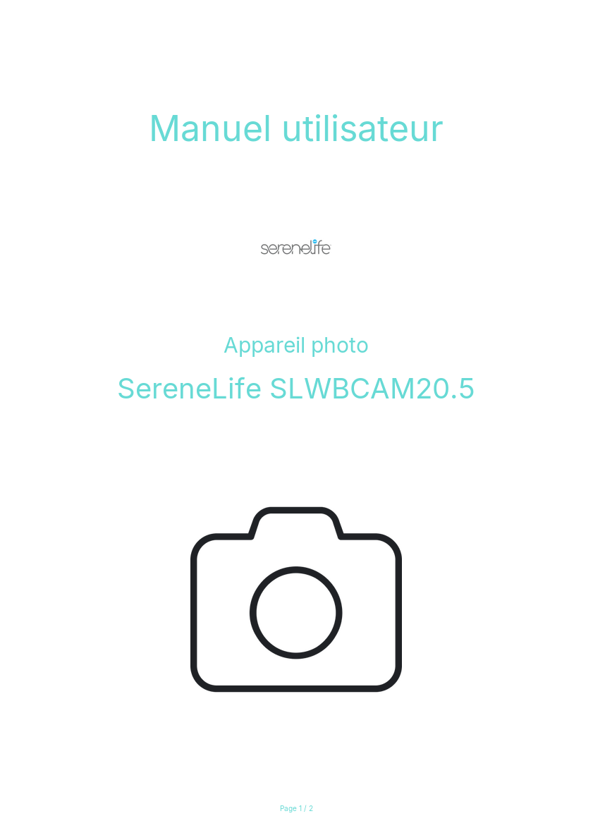 Page n°1 - Manuel utilisateur SereneLife SLWBCAM20.5