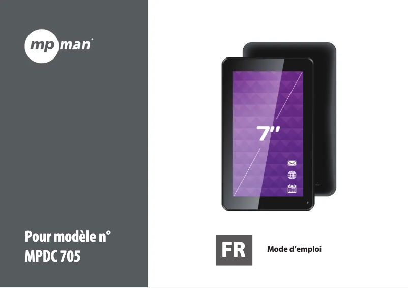 Page 1 de la notice Manuel utilisateur Mpman MPDC705