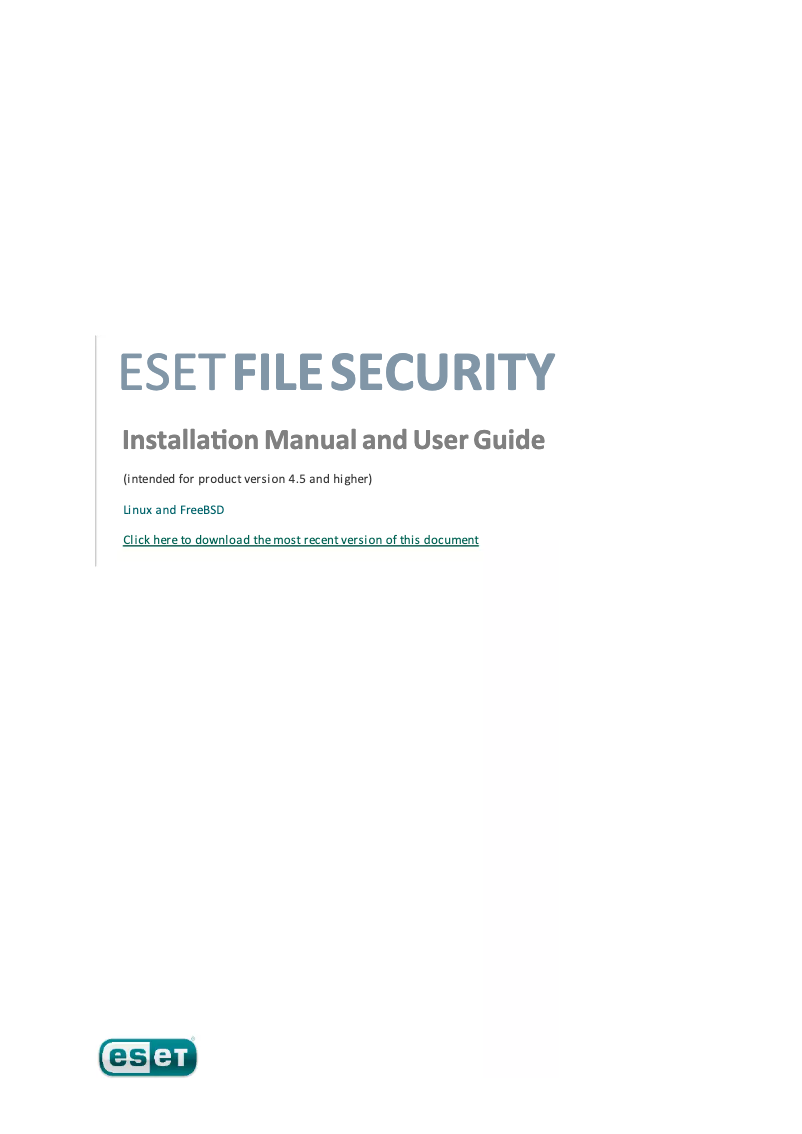 Page 1 de la notice Manuel utilisateur ESET File Security for Linux