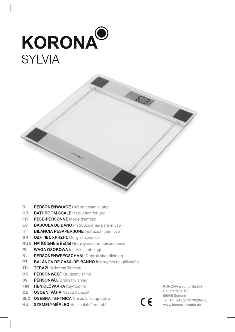 Image de la première page du manuel de l'appareil Sylvia