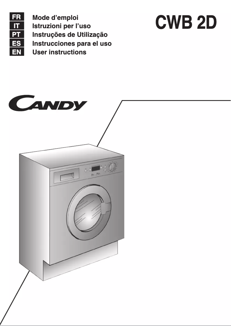 Page n°1 - Manuel utilisateur Candy CWB 0862DN1-S
