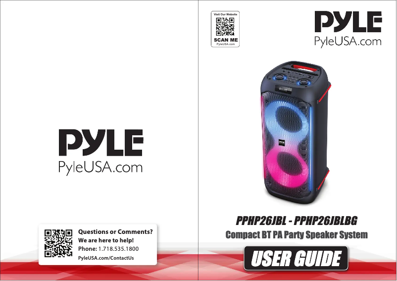 Page 1 de la notice Manuel utilisateur Pyle PPHP26JBL
