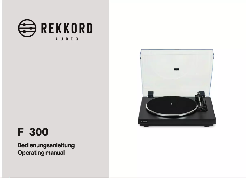 Image de la première page du manuel de l'appareil F300