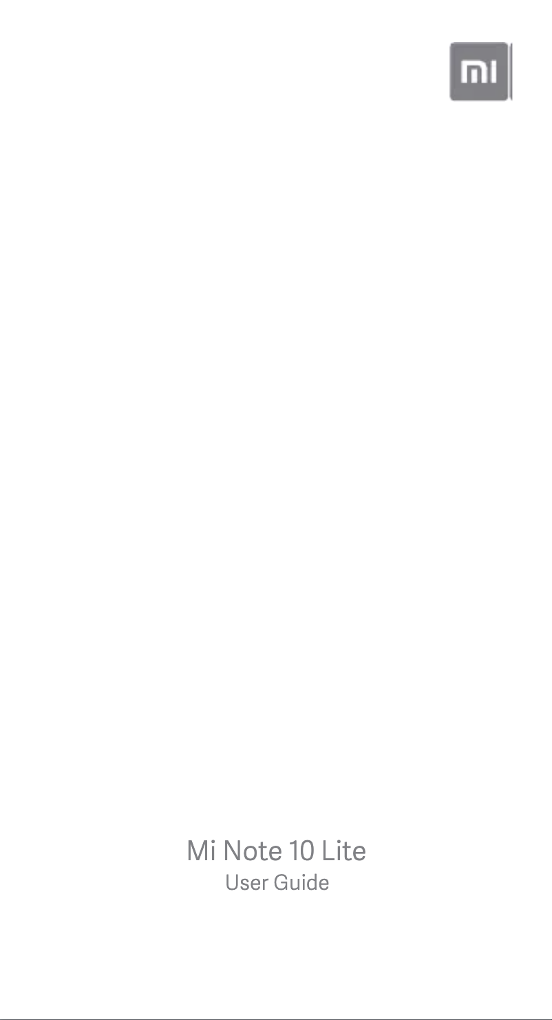 Image de la première page du manuel de l'appareil Mi Note 10 Lite