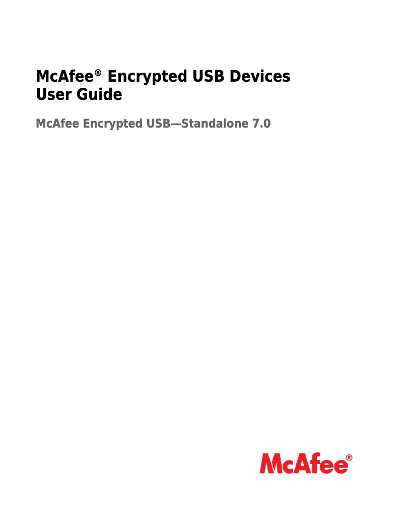 Page n°1 - Manuel utilisateur McAfee USB-HDDK-80GBFI