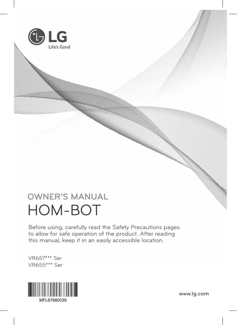 Page 1 de la notice Manuel utilisateur LG HOM-BOT Square VR65502LV