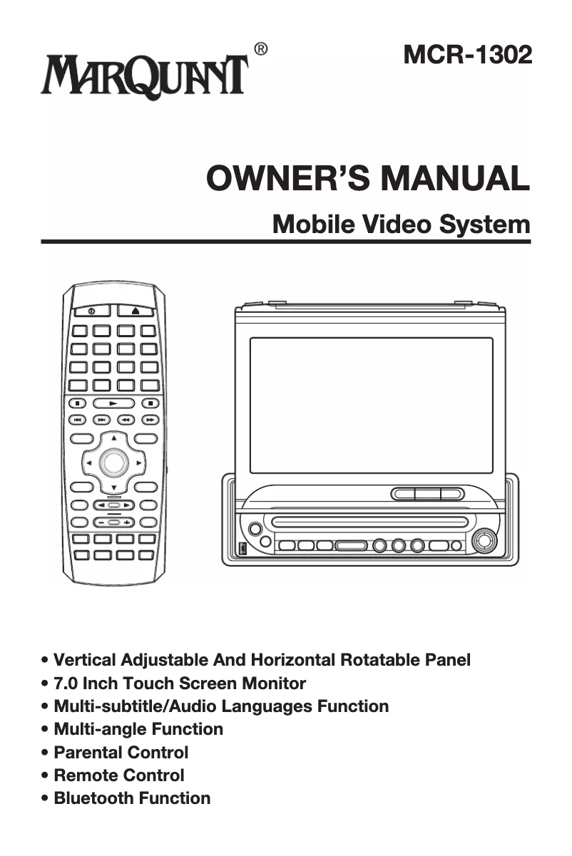 Page n°1 - Manuel utilisateur Marquant MCR-1302