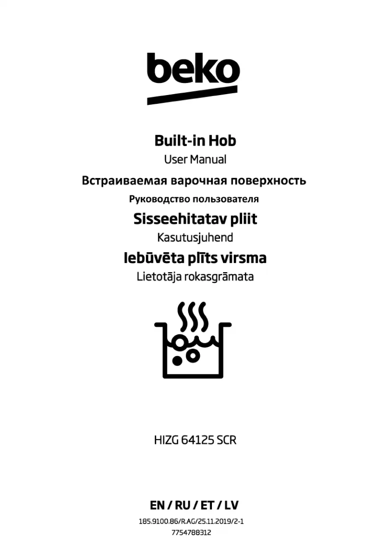 Page 1 de la notice Manuel utilisateur Beko HIZG 64125 SCR