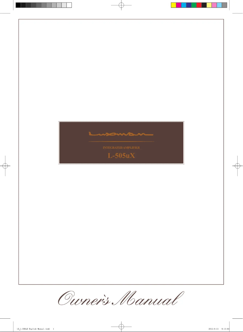 Image de la première page du manuel de l'appareil L-505uX