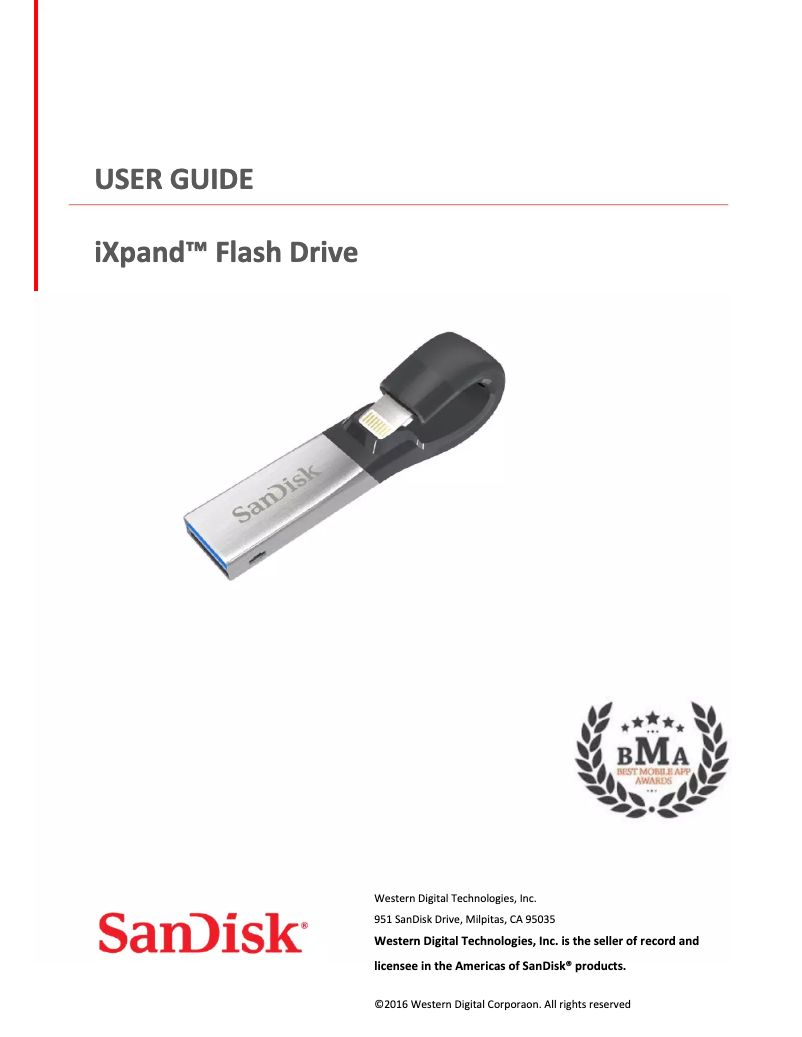Page n°1 - Manuel utilisateur Sandisk iXpand