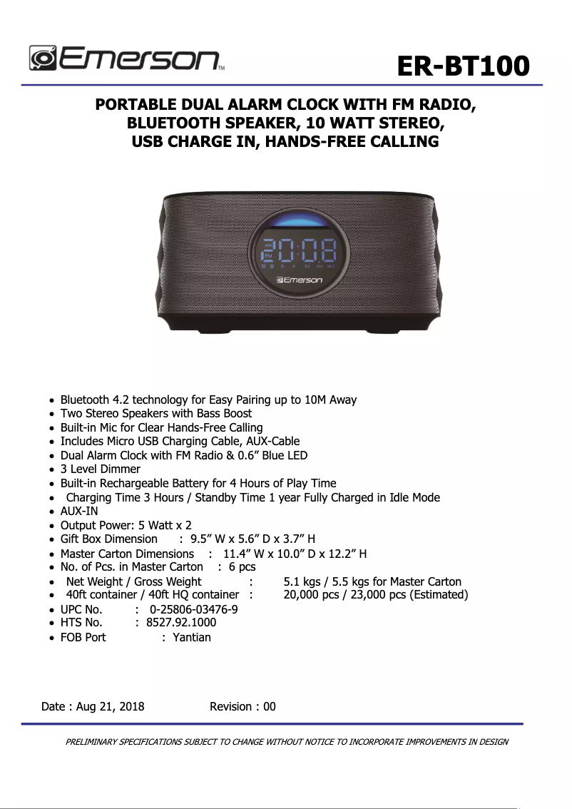 Image de la première page du manuel de l'appareil ER-BT100