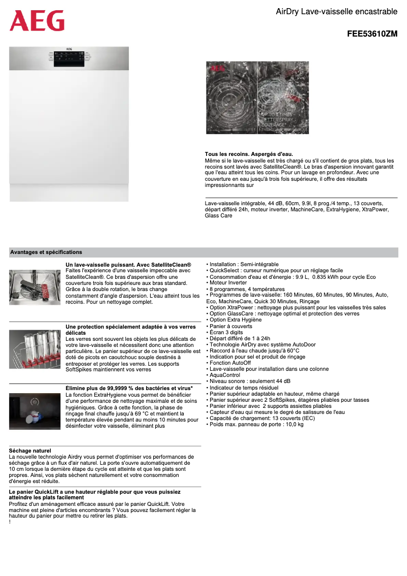 Página 1 del manual Ficha técnica AEG FEE53610ZM