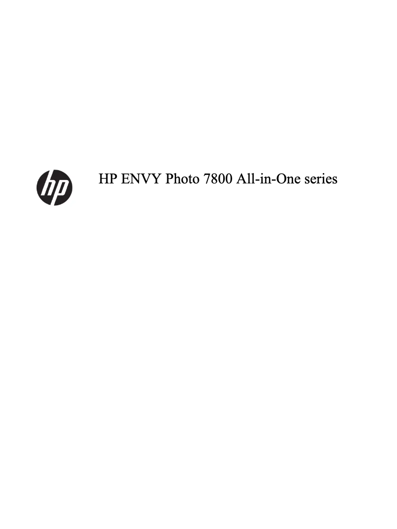 Page n°1 - Manuel utilisateur HP ENVY Photo 7800