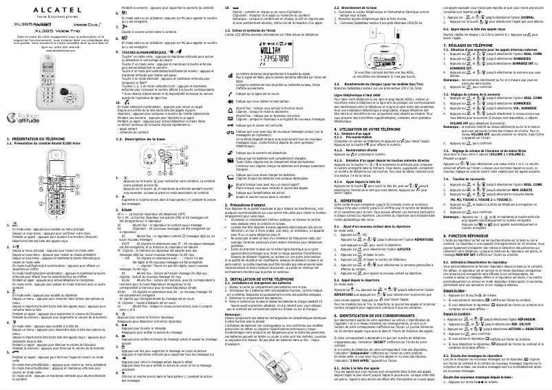 Página 1 del manual Manual de usuario Alcatel XL385 Duo