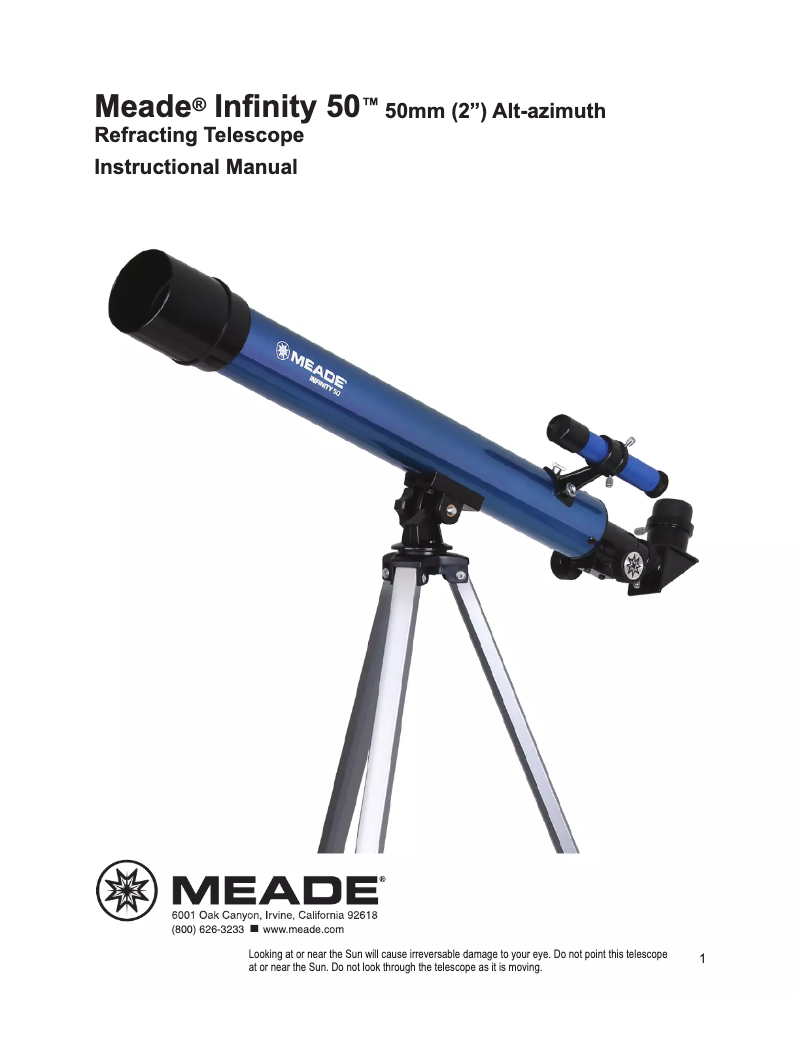 Page n°1 - Manuel utilisateur Meade Infinity 50mm