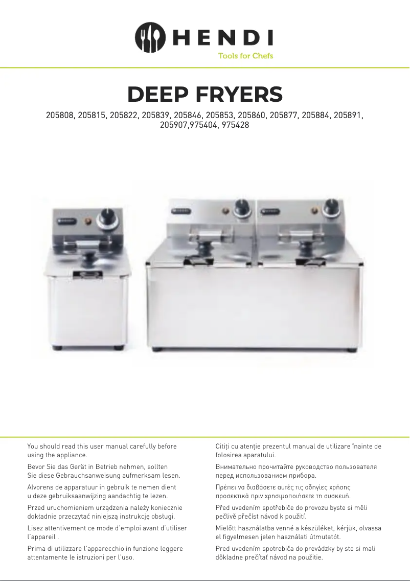 Page 1 de la notice Manuel utilisateur Hendi 205815