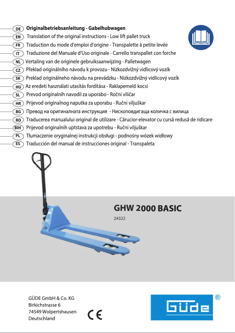 Page n°1 - Manuel utilisateur Güde GHW 2000 BASIC
