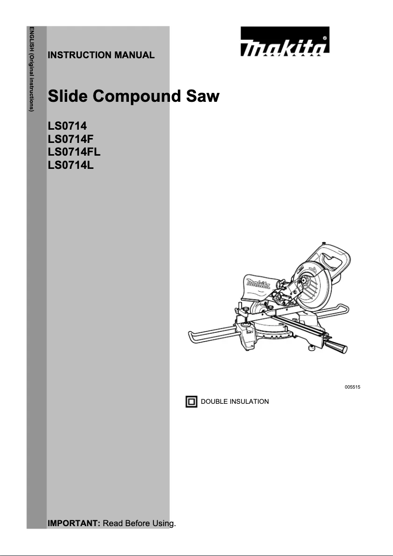 Page n°1 - Manuel utilisateur Makita LS0714N