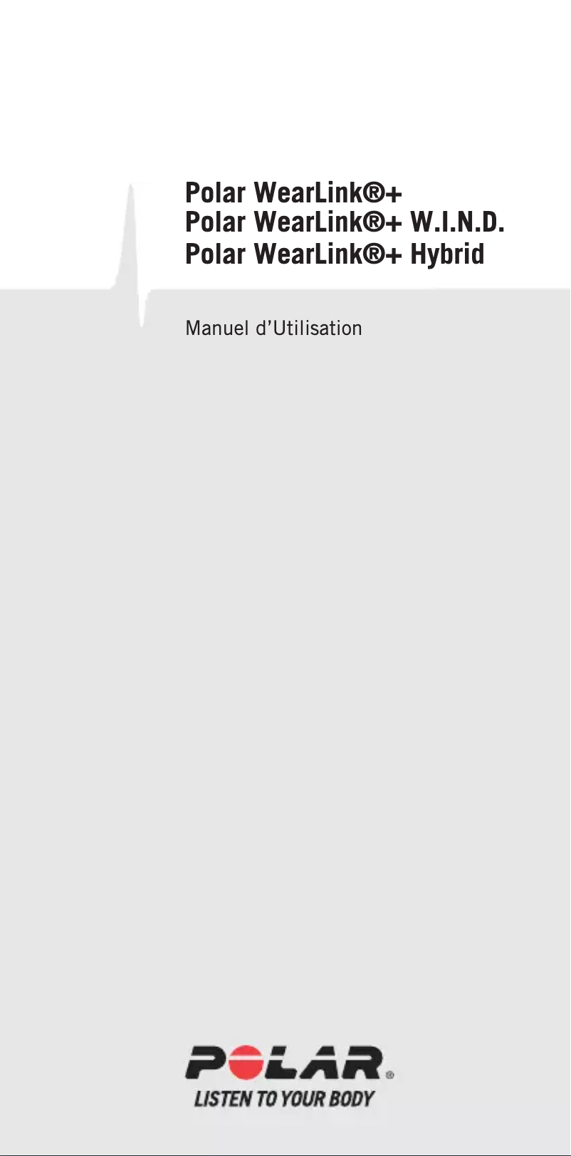 Page 1 de la notice Manuel utilisateur Polar WearLink+ W.I.N.D