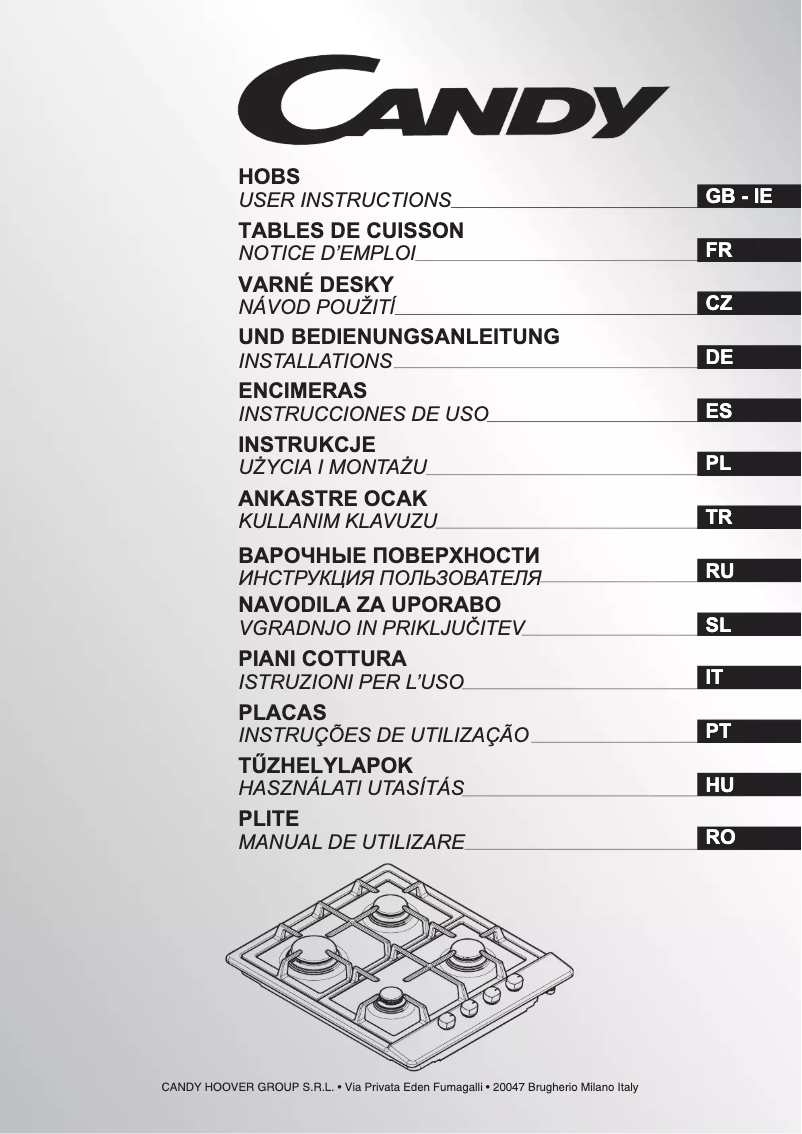 Page 1 de la notice Manuel utilisateur Candy CMPG60L