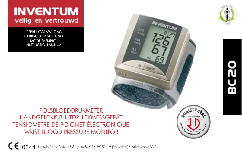 Image de la première page du manuel de l'appareil BC20